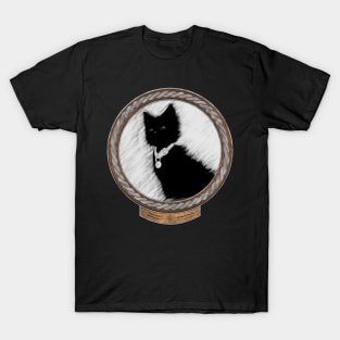 Calm Little Kitten (frame silver celtic rope silver rim) T-Shirt